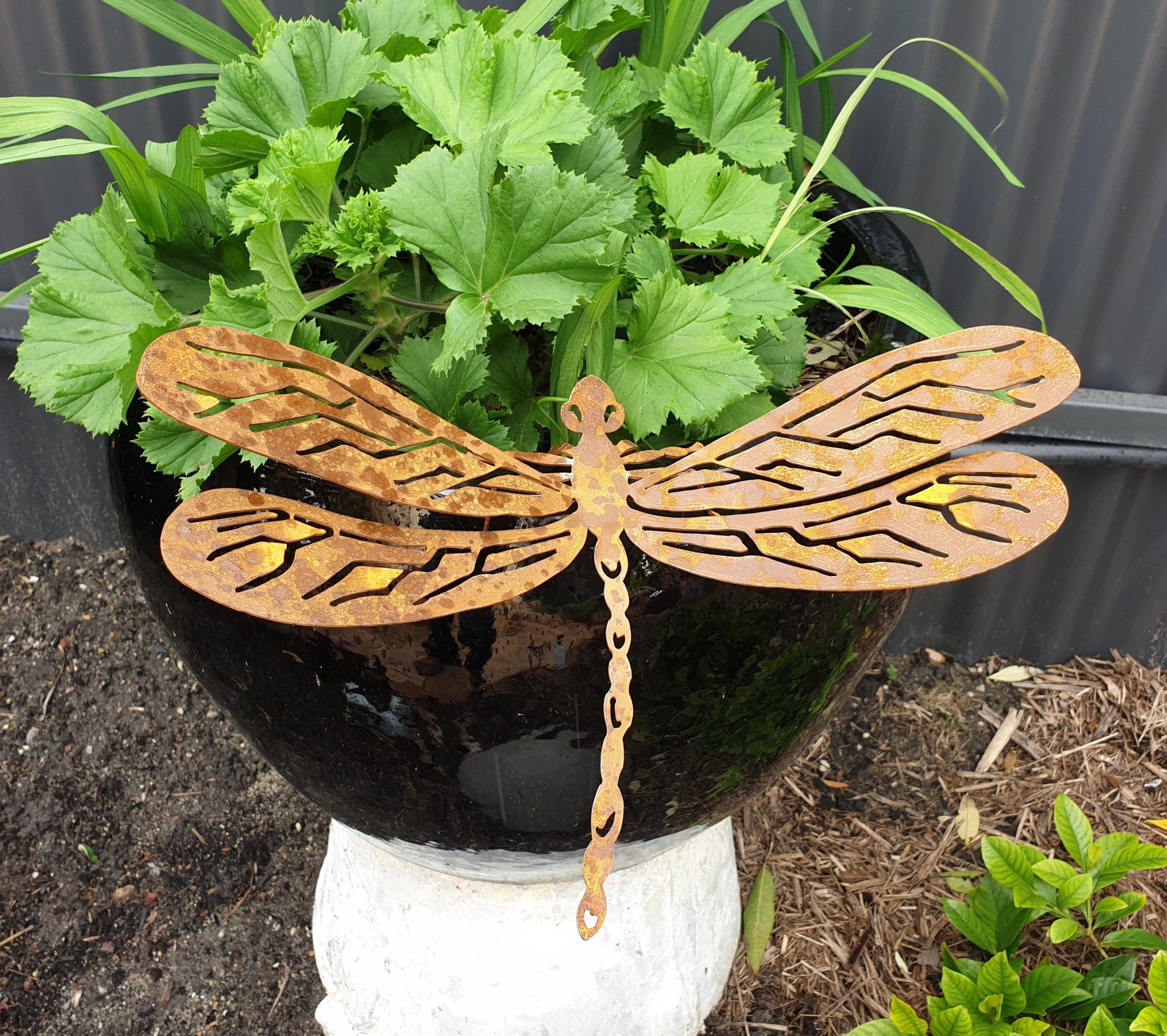 Dragonfly Garden Art Rusty Dragonfly Garden Ornament Dragonfly