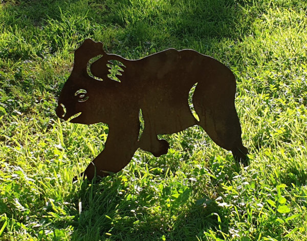 Koala Garden Stake - Australian Made Rusted Metal Garden Art - Image 2