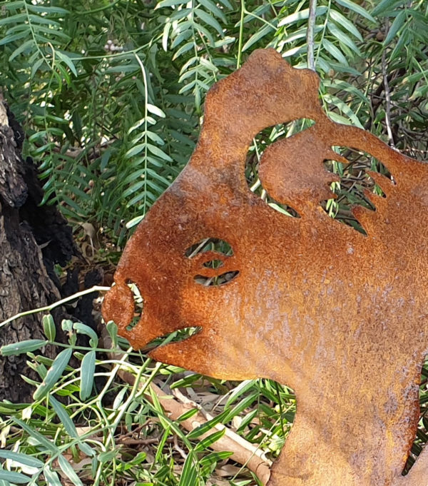 Koala Garden Stake - Australian Made Rusted Metal Garden Art - Image 3