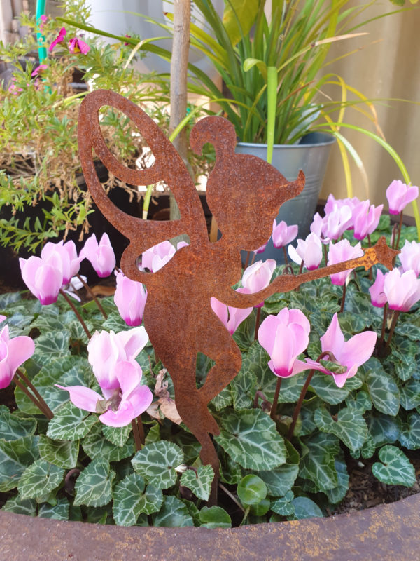 Fairy Pot Decoration - Australian Made Rusted Metal Garden Art - Image 3