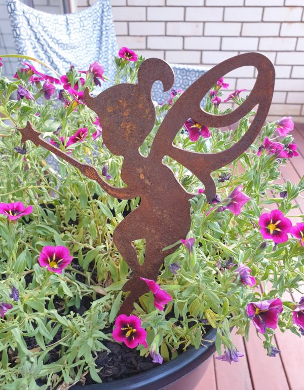 Fairy Pot Decoration - Australian Made Rusted Metal Garden Art - Image 2