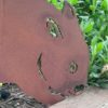 Wombat Garden Stake - Australian Made Rusted Metal Garden Art - Image 3
