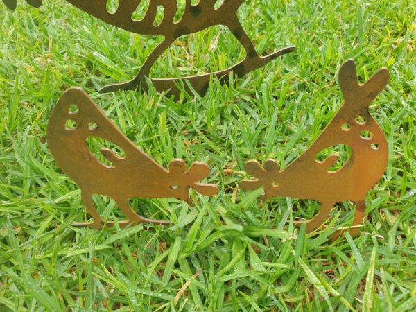 Funky Chickens Garden Stake - Australian Made Rusted Metal Garden Art - Image 5
