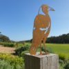 Magpie Standing Post Topper- Australian Made Rusted Metal Garden Art - Image 3