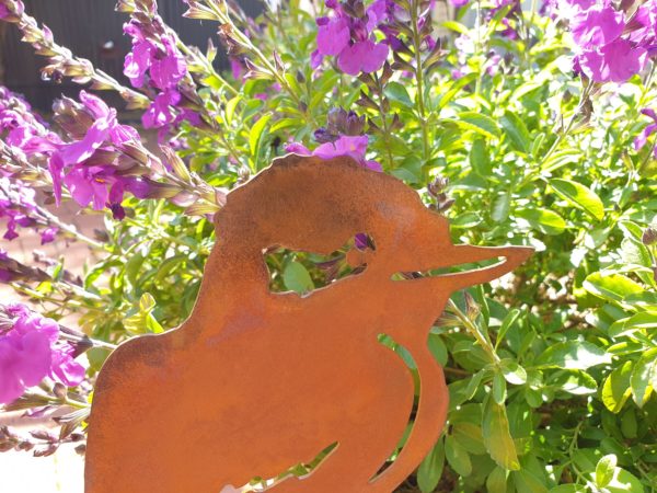 Kookaburra Pot Decoration - Australian Made Rusted Metal Garden Art - Image 3