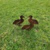 Standing Duck Family Garden Stake - Australian Made Rusted Metal Garden Art - Image 3