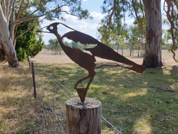 Magpie Garden Stake - Australian Made Rusted Metal Garden Art - Image 3