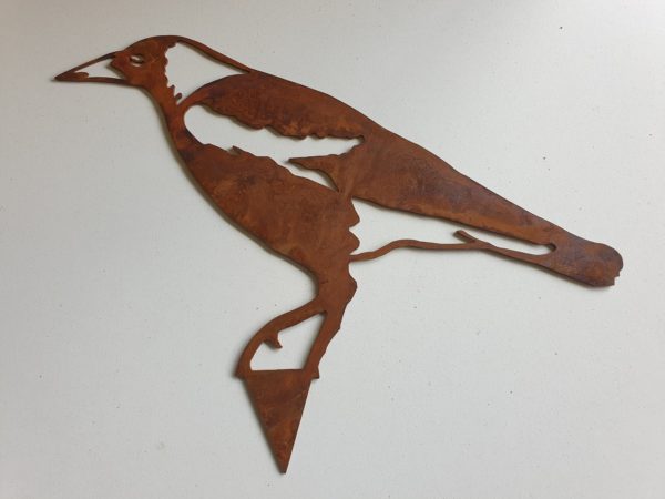 Magpie Garden Stake - Australian Made Rusted Metal Garden Art - Image 5