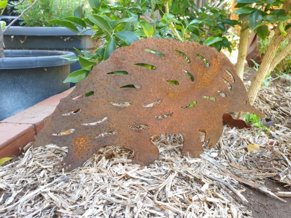 Echidna Garden Stake - Australian Made Rusted Metal Garden Art - Image 3