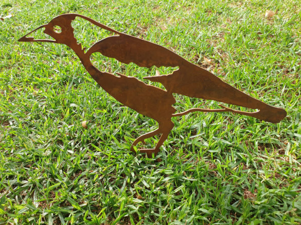 Magpie Garden Stake - Australian Made Rusted Metal Garden Art - Image 2