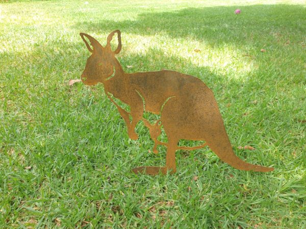 Kangaroo Garden Stake - Australian Made Rusted Metal Garden Art - Image 6