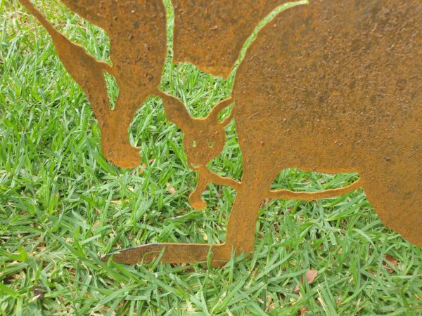Kangaroo Garden Stake - Australian Made Rusted Metal Garden Art - Image 4
