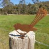 Wagtail Post Topper- Australian Made Rusted Metal Garden Art - Image 2