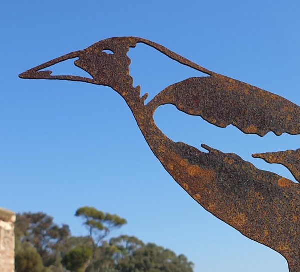 Magpie Post Topper- Australian Made Rusted Metal Garden Art - Image 3