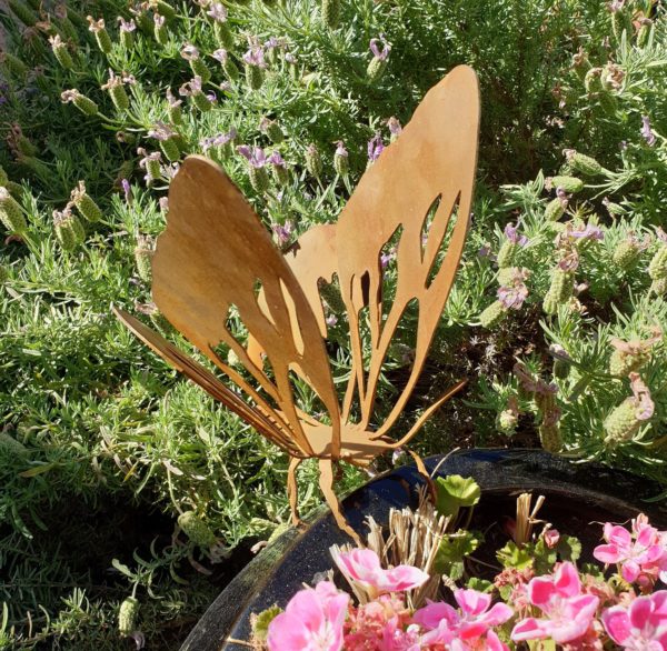 Butterfly #2 - Australian Made Rusted Metal Garden Art - Image 2