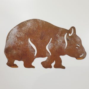 Wombat Wall Art - Australian Made Rusted Metal Garden Art