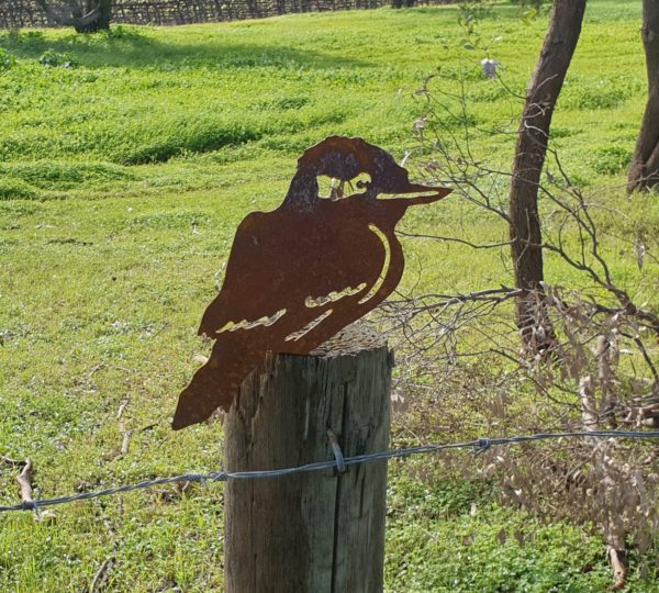 Kookaburra Post Topper - Australian Made Rusted Metal Garden Art - Image 4