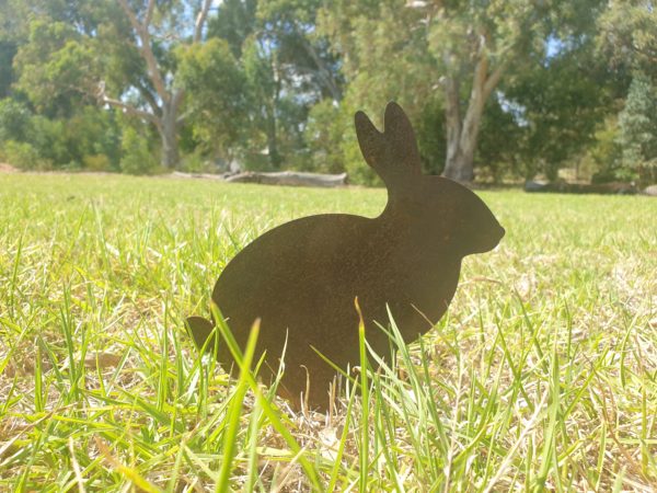 Bunny Rabbit Garden Stakes - Australian Made Rusted Metal Garden Art - Image 6