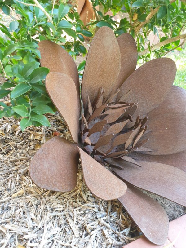 Flower - Australian Made Rusted Metal Garden Art - Image 5