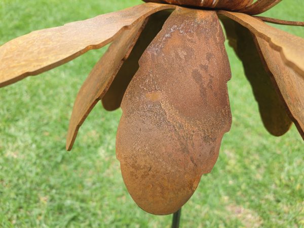 Waratah Flower Garden Stake - Australian Made Rusted Metal Garden Art - Image 2