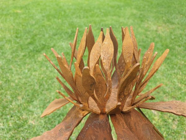 Waratah Flower Garden Stake - Australian Made Rusted Metal Garden Art - Image 5