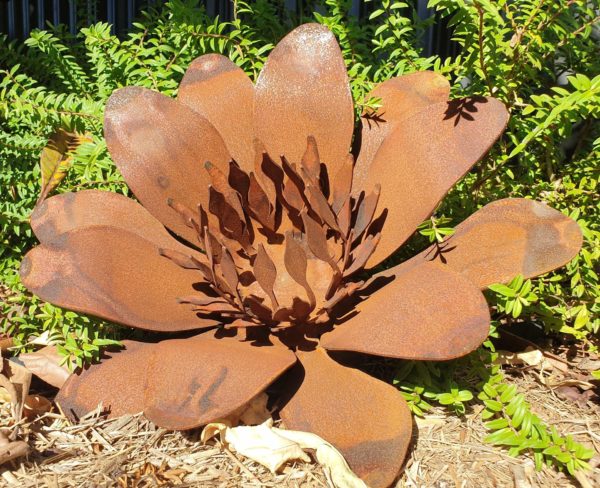 Flower - Australian Made Rusted Metal Garden Art - Image 4