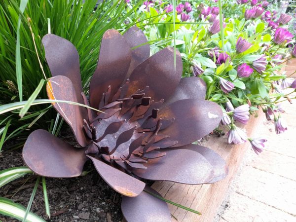 Flower - Australian Made Rusted Metal Garden Art - Image 2