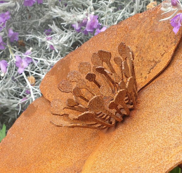 Poppy Flower Garden Stake - Australian Made Rusted Metal Garden Art - Image 2