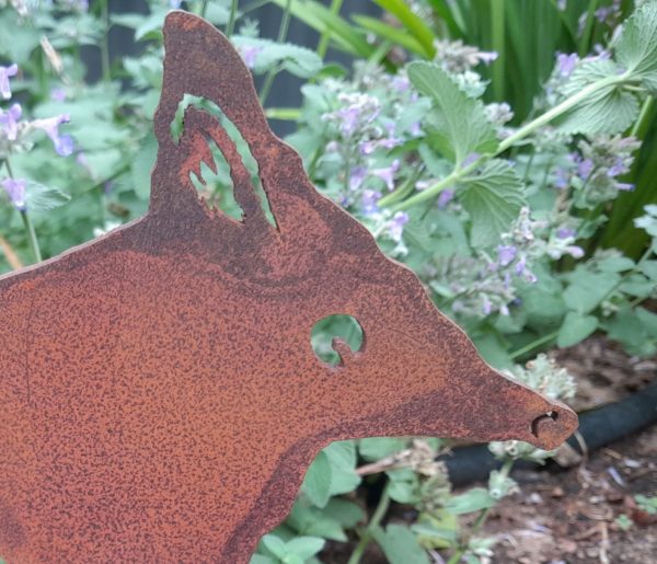 Bandicoot Standing Garden Stake - Australian Made Rusted Metal Garden Art - Image 2